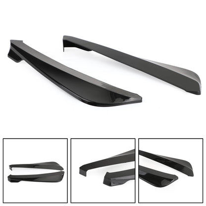 19" Car Rear Bumper Fin Canard Splitter Diffusore Valence Spoiler Lip Gloss Nero Generico