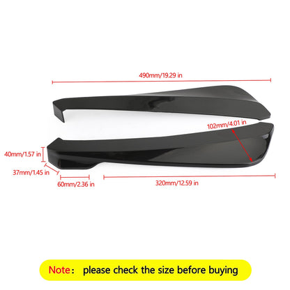 19" Car Rear Bumper Fin Canard Splitter Diffusore Valence Spoiler Lip Gloss Nero Generico
