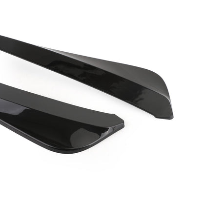 19" Car Rear Bumper Fin Canard Splitter Diffusore Valence Spoiler Lip Gloss Nero Generico