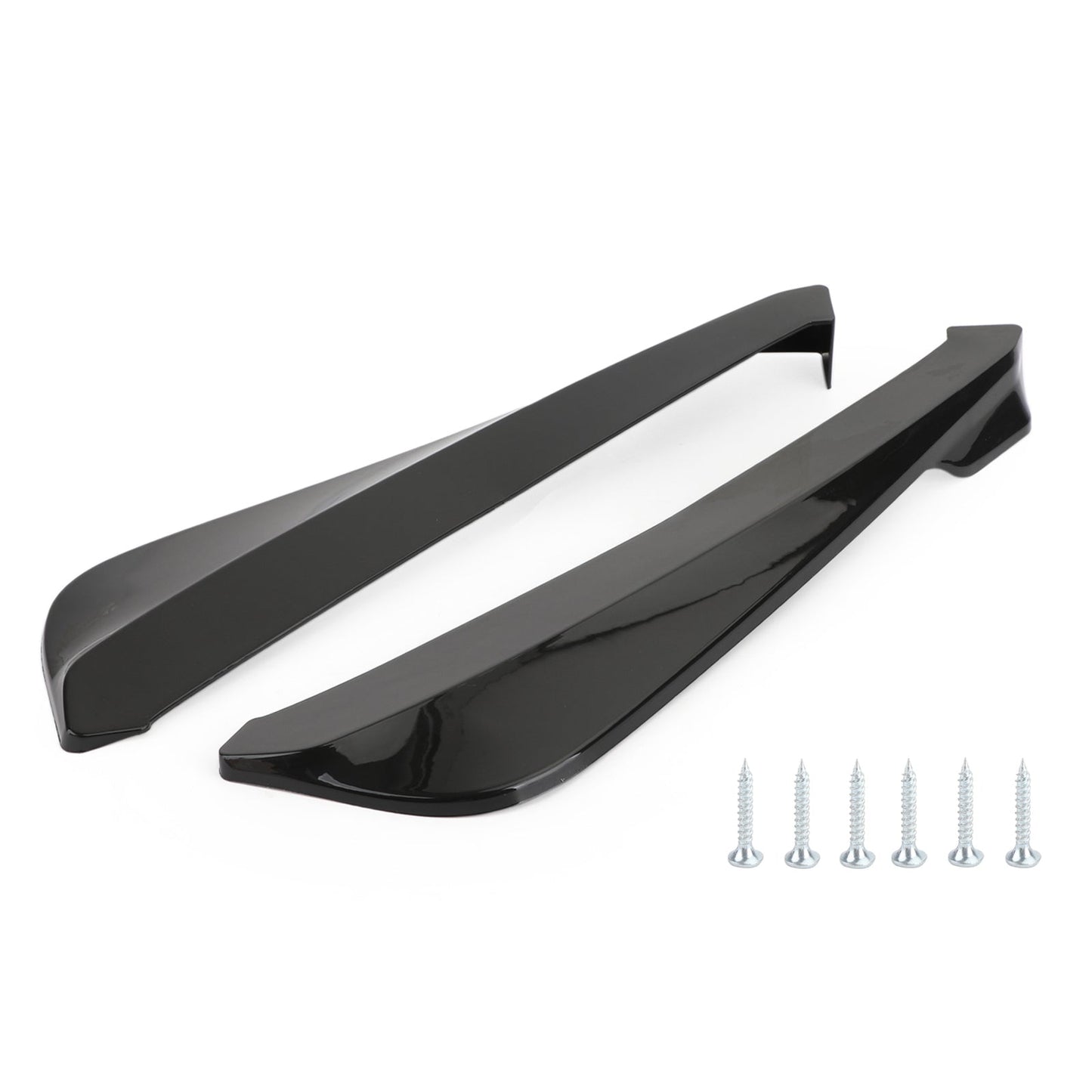 19" Car Rear Bumper Fin Canard Splitter Diffusore Valence Spoiler Lip Gloss Nero Generico