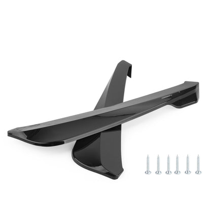 19" Car Rear Bumper Fin Canard Splitter Diffusore Valence Spoiler Lip Gloss Nero Generico