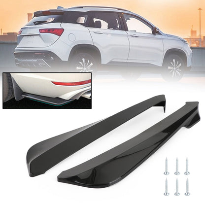 19" Car Rear Bumper Fin Canard Splitter Diffusore Valence Spoiler Lip Gloss Nero Generico