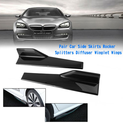Coppia 45cm Car Gloss Black Side Minigonne Rocker Splitter Diffusore Winglet Wings Generico
