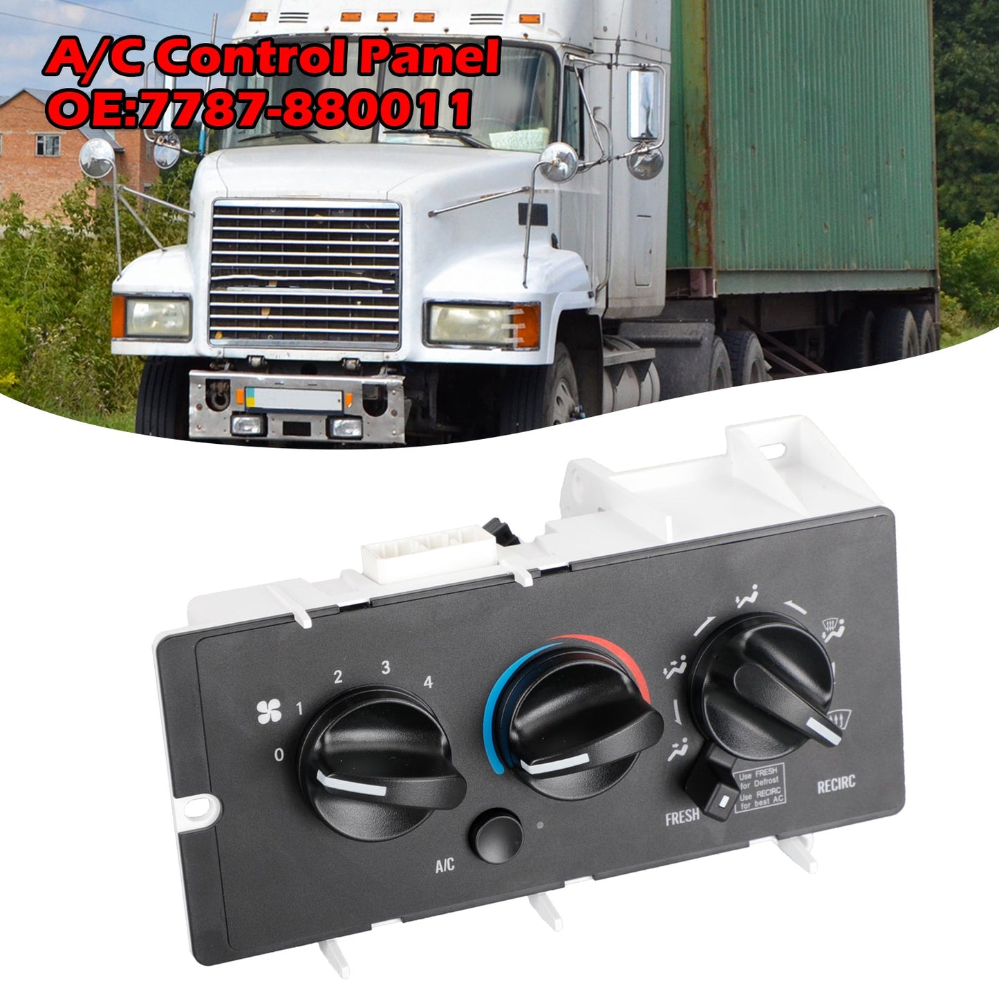 A/C Pannello di Controllo per Mack CH613 CV713 2001-2005 7787-880011 850-7450 11-1225 Generico