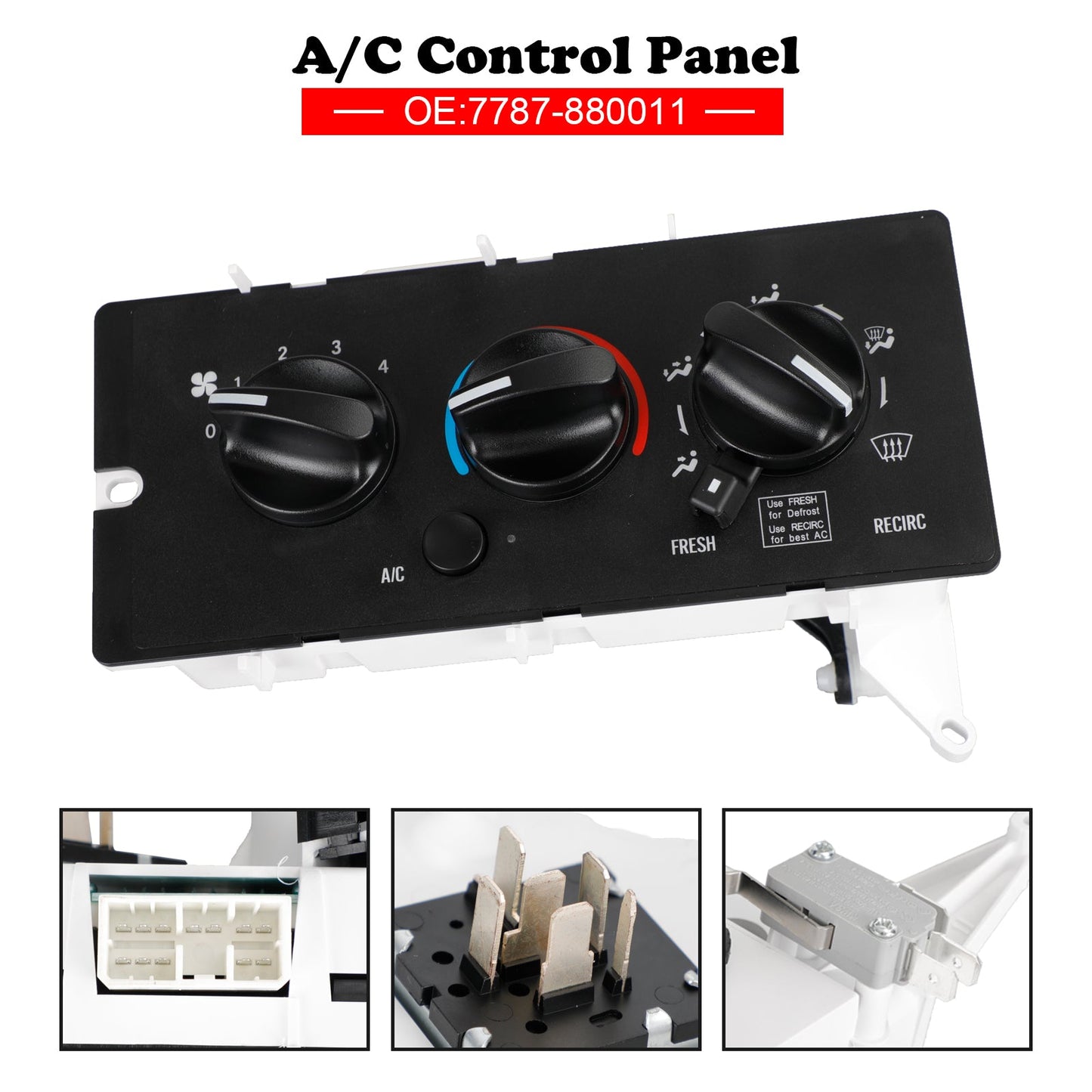 A/C Pannello di Controllo per Mack CH613 CV713 2001-2005 7787-880011 850-7450 11-1225 Generico