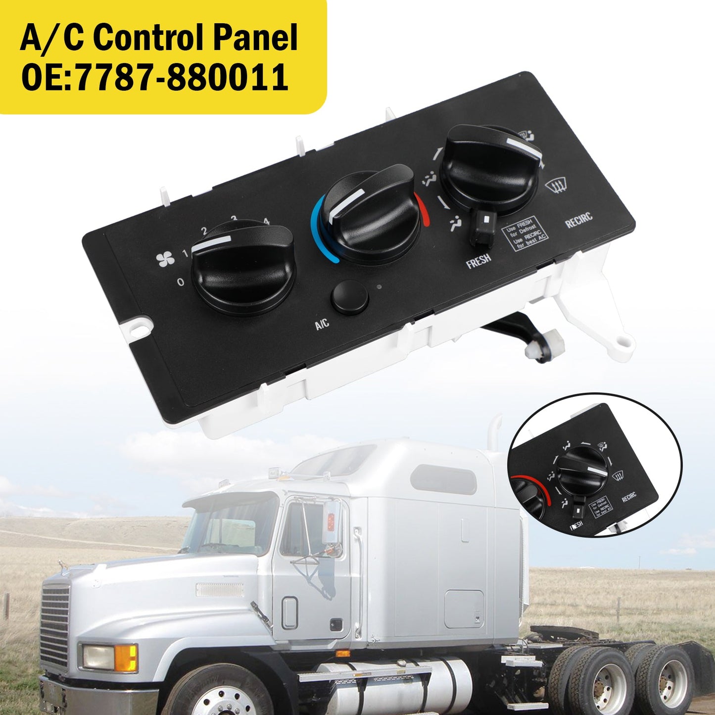 A/C Pannello di Controllo per Mack CH613 CV713 2001-2005 7787-880011 850-7450 11-1225 Generico