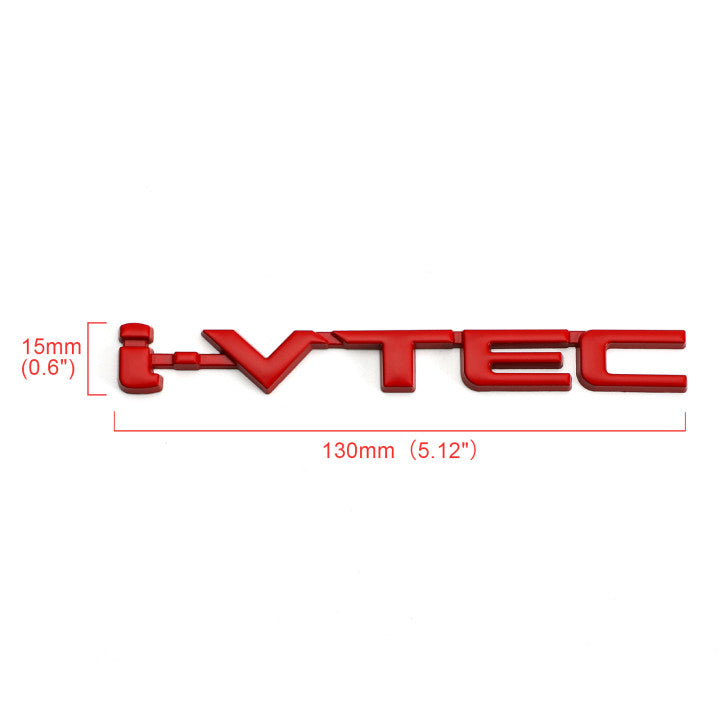 3D Metal i-VTEC Car Trunk Rear Turbo Fender Distintivo dell'emblema Decalcomanie Adesivi Argento Generico