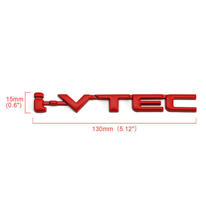3D Metal i-VTEC Car Trunk Rear Turbo Fender Distintivo dell'emblema Decalcomanie Adesivi Argento Generico