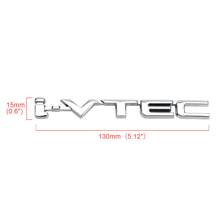 3D Metal i-VTEC Car Trunk Rear Turbo Fender Distintivo dell'emblema Decalcomanie Adesivi Argento Generico