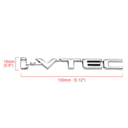 3D Metal i-VTEC Car Trunk Rear Turbo Fender Distintivo dell'emblema Decalcomanie Adesivi Argento Generico