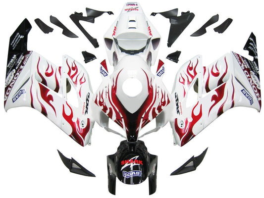 Carene 2004-2005 Honda CBR 1000 RR White &amp; Red Flame Shark Generico