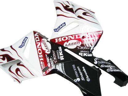 Carene 2004-2005 Honda CBR 1000 RR White &amp; Red Flame Shark Racing Generico