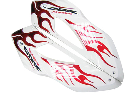 Carene 2004-2005 Honda CBR 1000 RR White &amp; Red Flame Shark Racing Generico