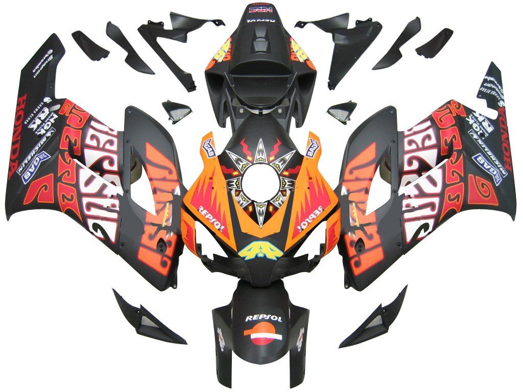 Amotopart rivestimento Honda CBR1000RR 2004-2005 Valentino Rossi Racing Black Orange Spostament Kit