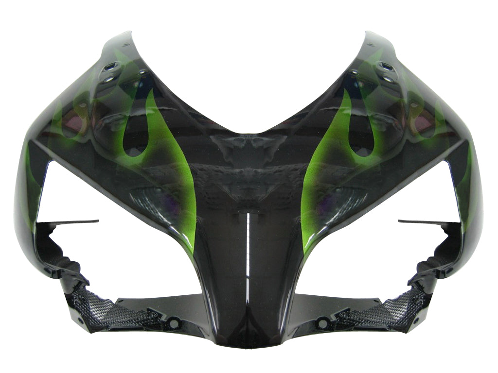 Carene 2004-2005 Honda CBR 1000 RR Black &amp; Green Flame Generico