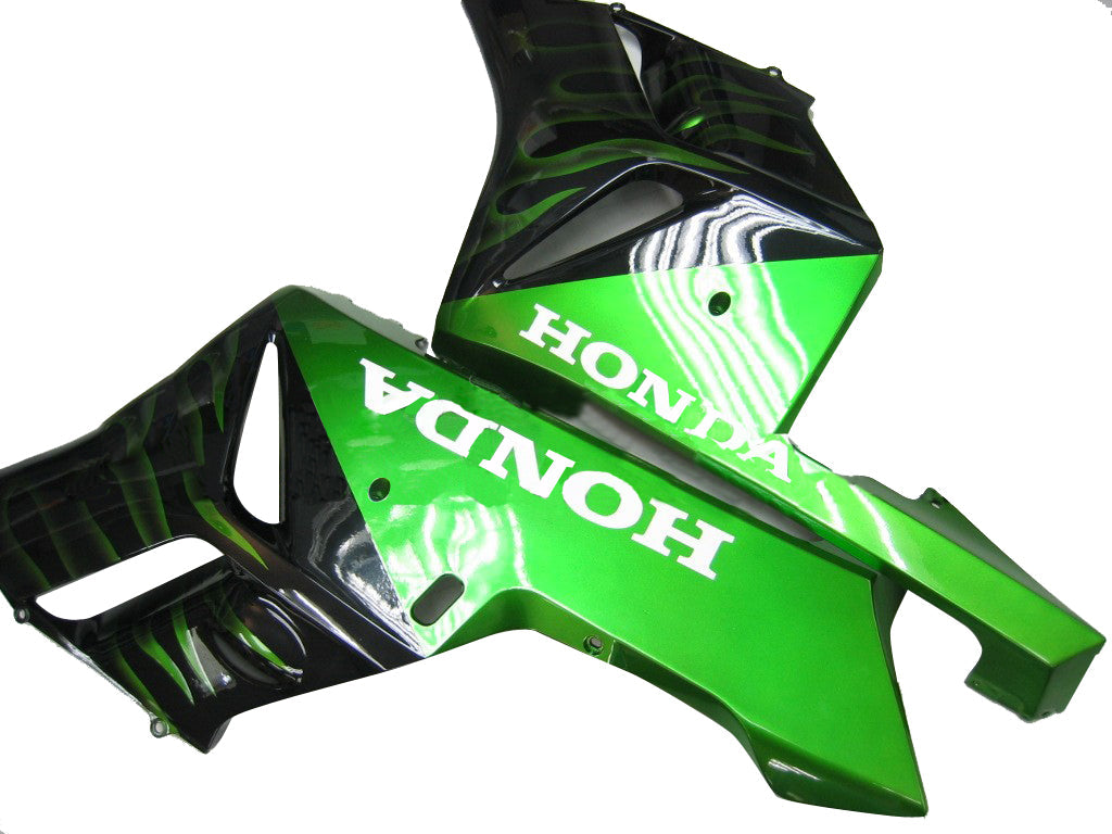 Carene 2004-2005 Honda CBR 1000 RR Black &amp; Green Flame Generico