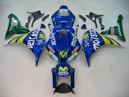 Amotopart rivestimento Honda CBR1000RR 2006-2007 MOVISTAR RACING Blue & Green Trigger Kit