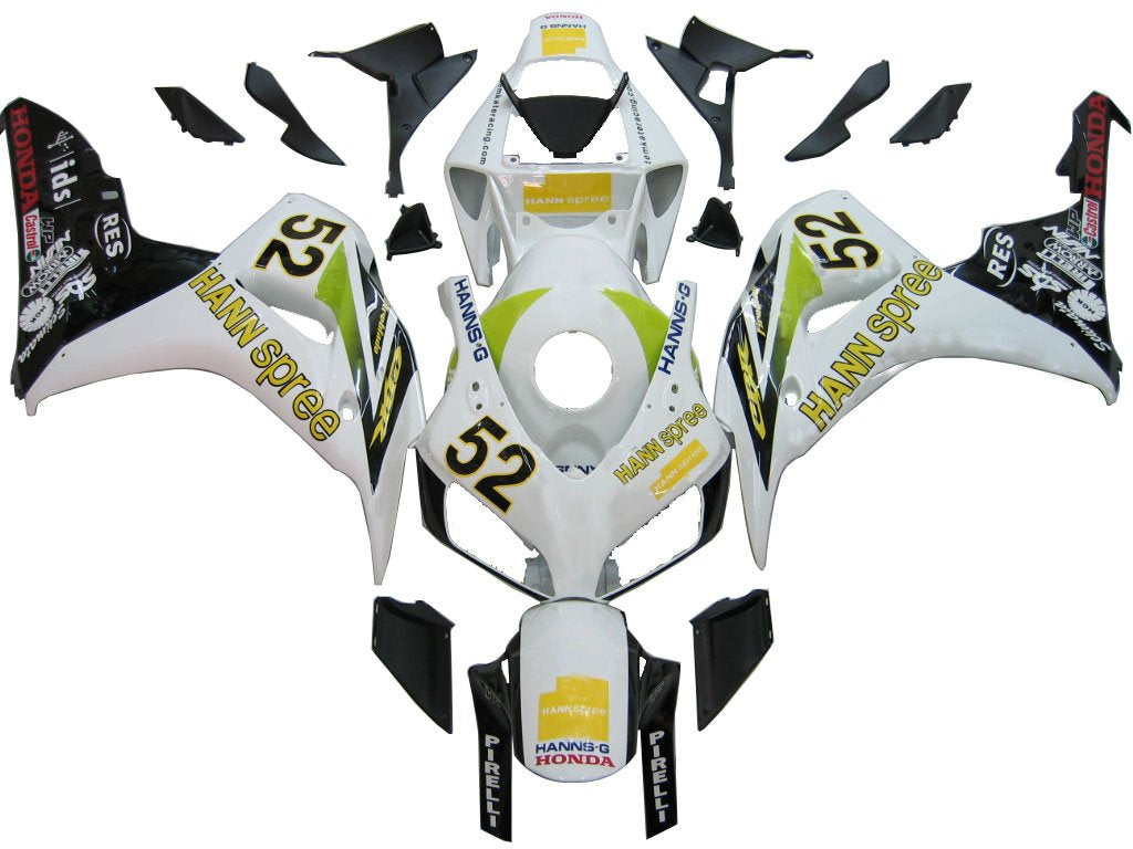 Amotopart Cladding Honda CBR1000RR 2006-2007 Cladding White? N. 52 Kit da corsa Hannspree