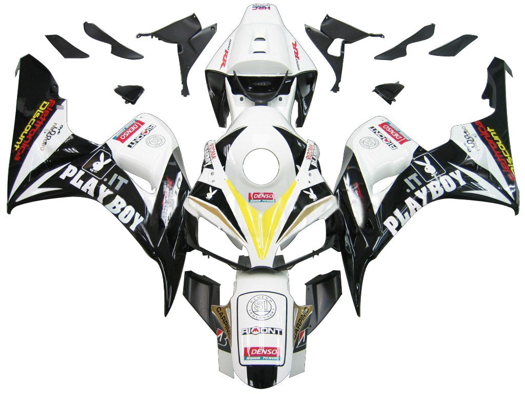 Amotopart favoriti Honda CBR1000RR 2006-2007 Cleaning White & Black Playboy Kit Kit da corsa