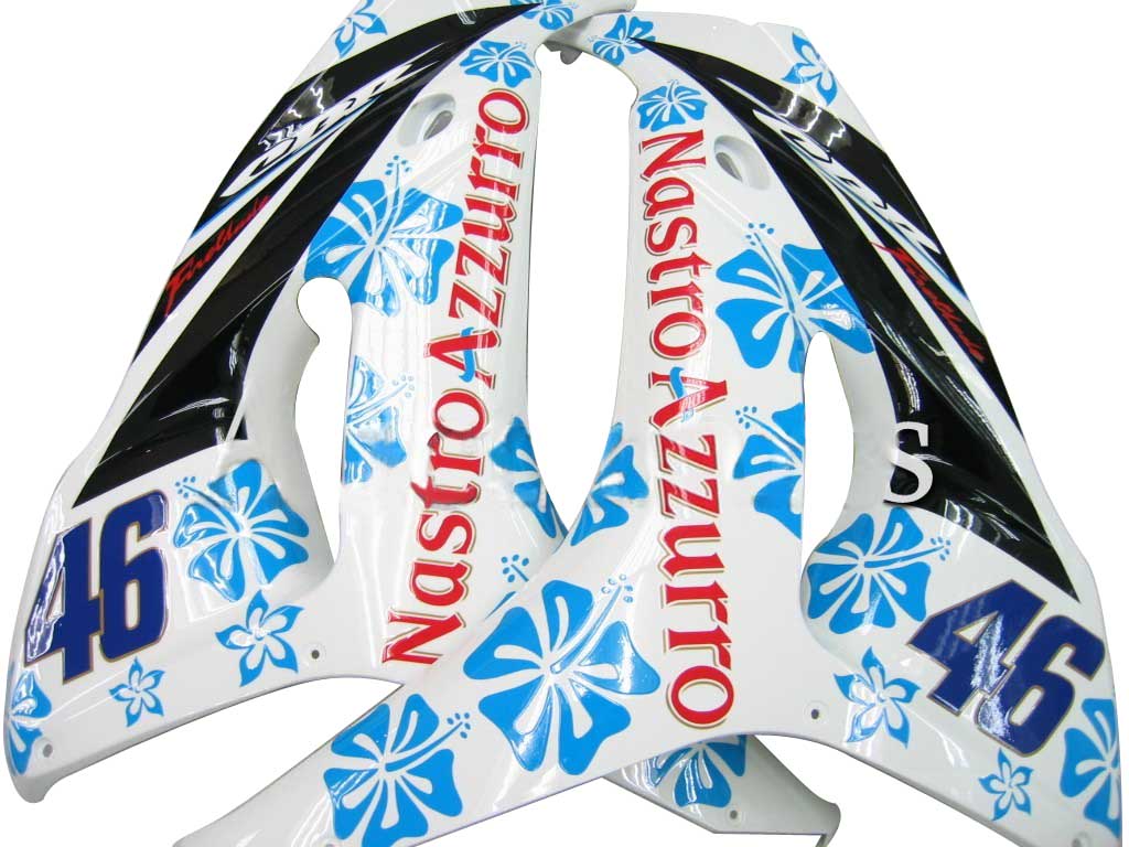 Carene 2006-2007 Honda CBR 1000 RR White &amp; Blue Floral Racing Generico