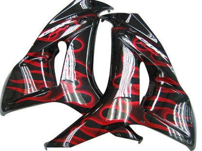 Carene 2006-2007 Honda CBR 1000 RR Black &amp; Red Flame Generico