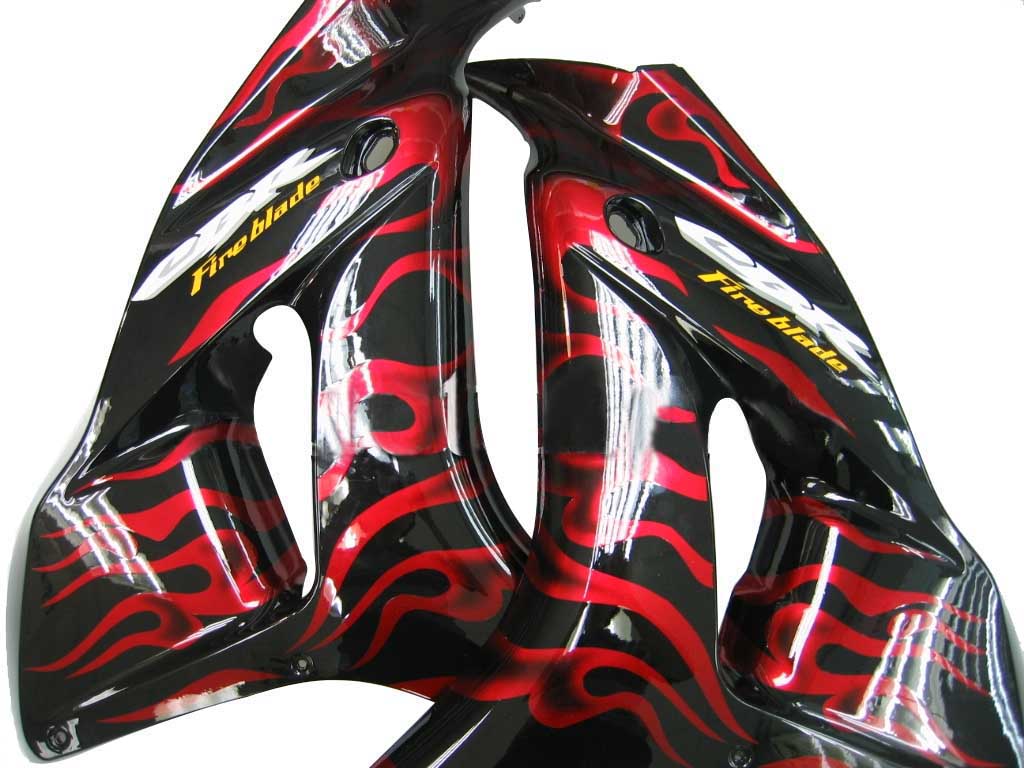 Carene 2006-2007 Honda CBR 1000 RR Black &amp; Red Flame Shark Racing Generico