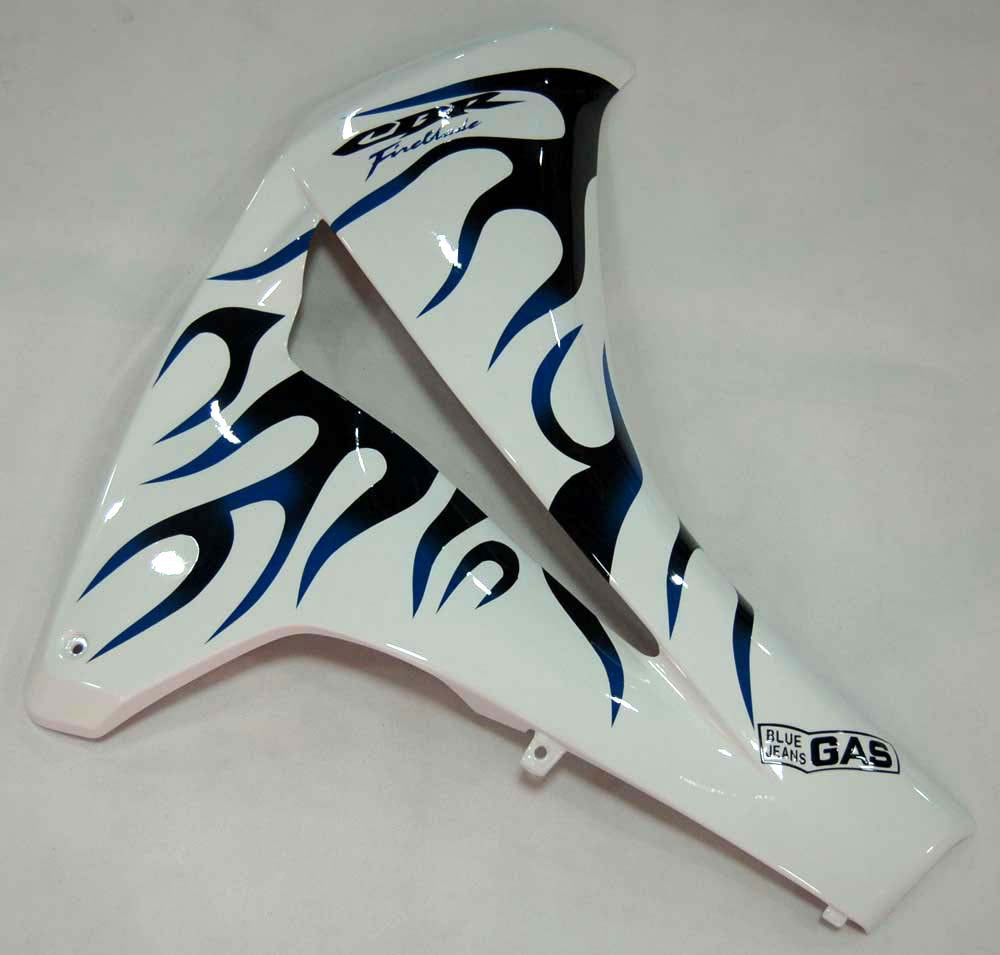 Carene 2008-2011 Honda CBR 1000 RR White &amp; Blue Black Flame Racing Generico