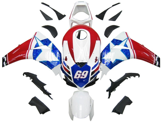 Carene 2008-2011 Honda CBR 1000 RR Rosso Bianco Blu Star Racing Generico