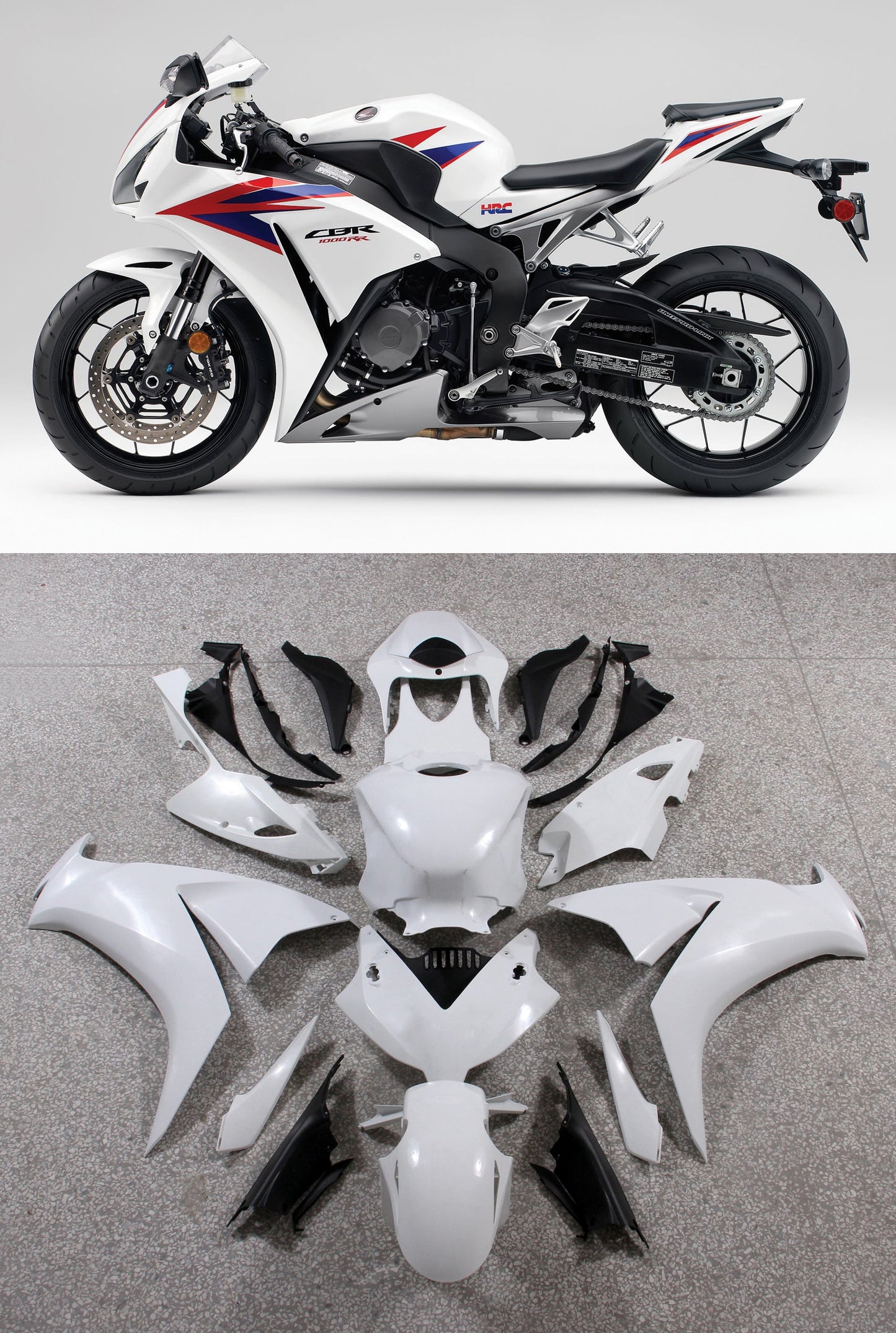 Carene 2012-2016 Honda CBR1000RR HRC Bianco CBR Racing Generico