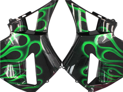 Carene 2003-2004 Honda CBR 600 RR Black &amp; Green Flame Generico