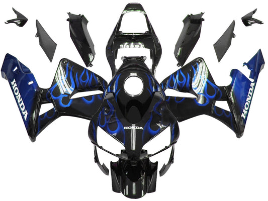 Carene 2003-2004 Honda CBR 600 RR Black &amp; Blue Flame Racing Generico