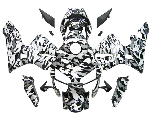 Carene 2003-2004 Honda CBR 600 RR Blk Wht Silver Camouflage Racing Generico