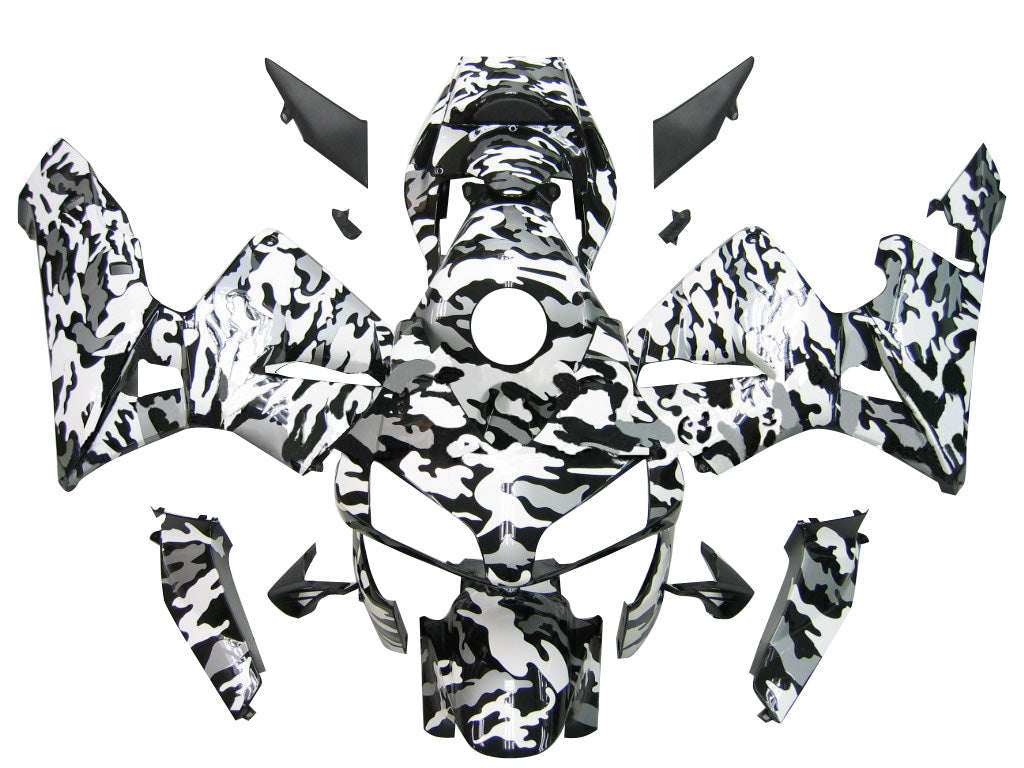 Carene 2003-2004 Honda CBR 600 RR Blk Wht Silver Camouflage Generico