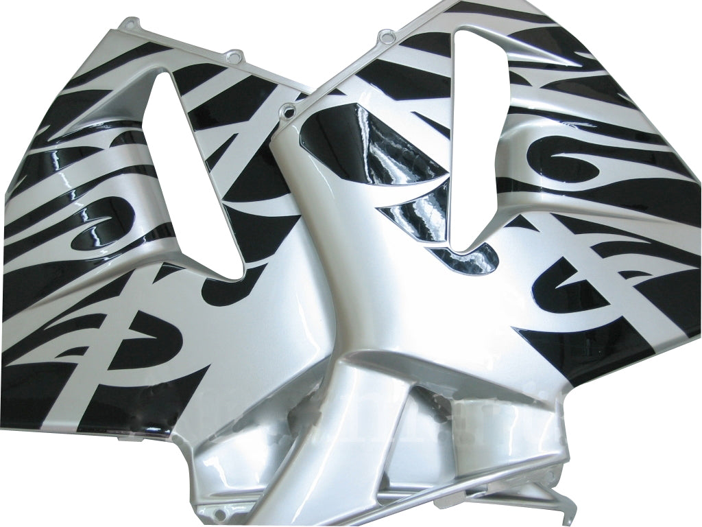 Carene 2003-2004 Honda CBR 600 RR Silver &amp; Black Flame Racing Generico