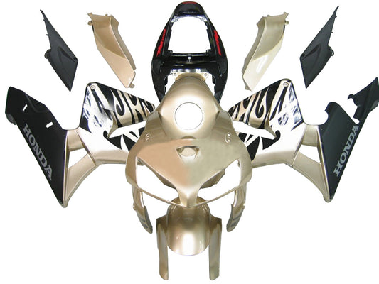 Carene 2005-2006 Honda CBR 600 RR Gold &amp; Black Tribal Tatoo Racing Generico