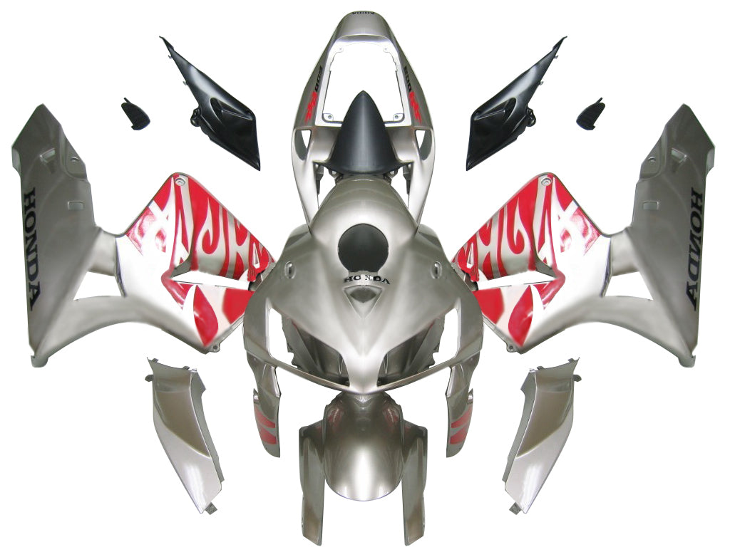 Carene 2005-2006 Honda CBR 600 RR Silver &amp; Red Tribal Generic