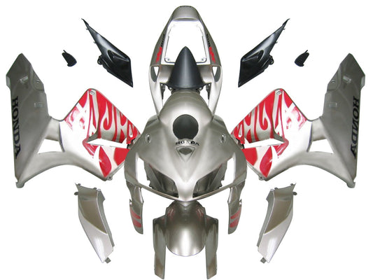 Carene 2005-2006 Honda CBR 600 RR Silver &amp; Red Tribal Generic