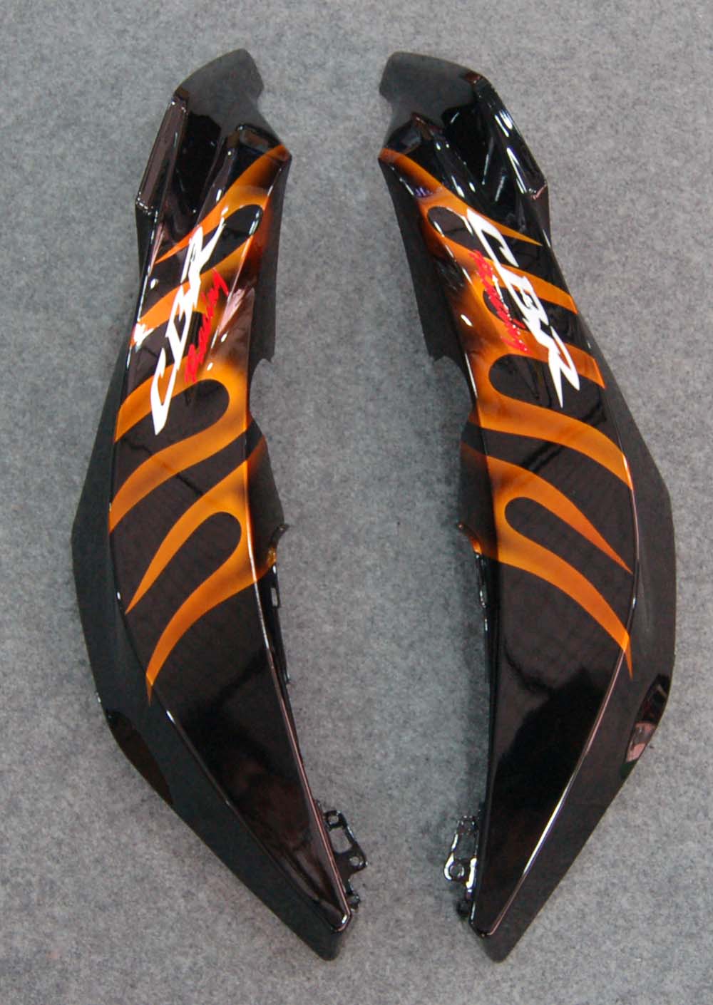 Carene 2007-2008 Honda CBR 600 RR Black &amp; Orange Flame Racing Generico