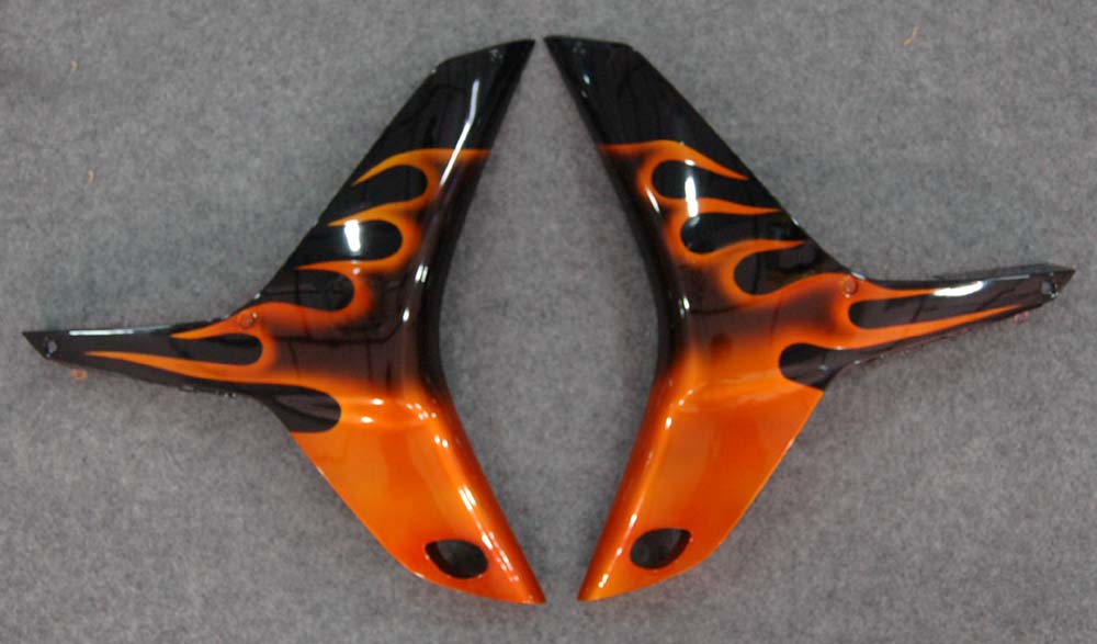 Carene 2007-2008 Honda CBR 600 RR Black &amp; Orange Flame Generico