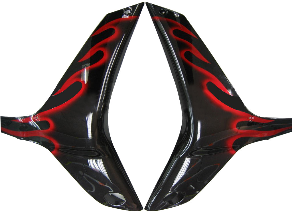 Carene 2009-2012 Honda CBR 600 RR Black &amp; Red Flame Racing Generico