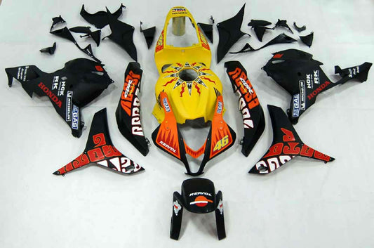 Carene 2009-2012 Honda CBR 600 RR Giallo &amp; Nero Valentino Rossi Moto Racing Generico