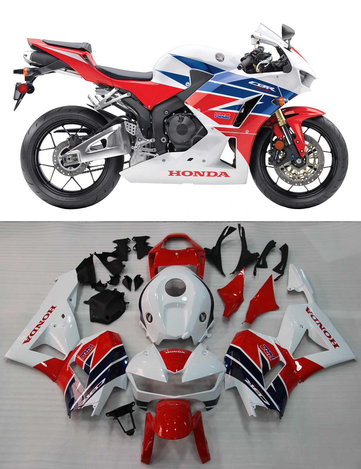 Amotopart 2013-2014 CBR600 Honda Disguise Red & White Kit