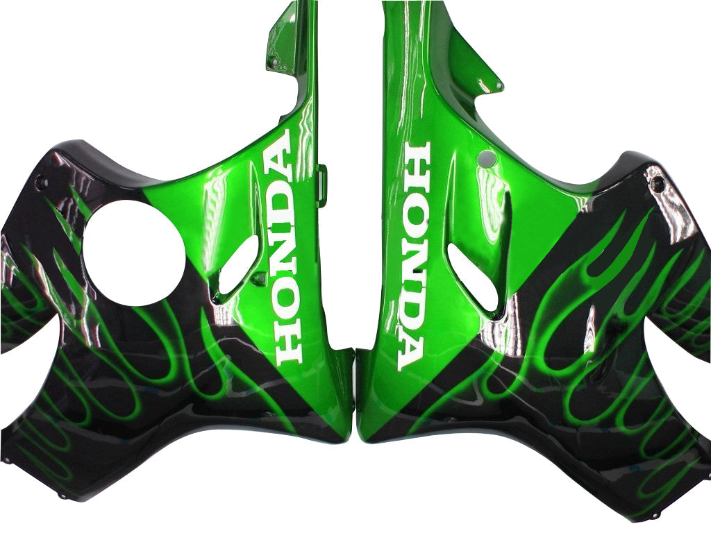 Carene 2001-2003 Honda CBR 600 F4i Black &amp; Green Flame Racing Generico