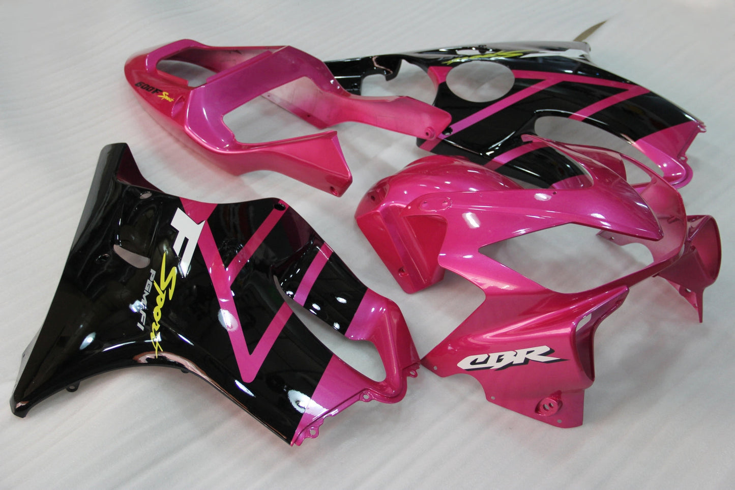 Amotopart 2001-2003 Honda CBR600F4I Cladding Pink & Black Kit