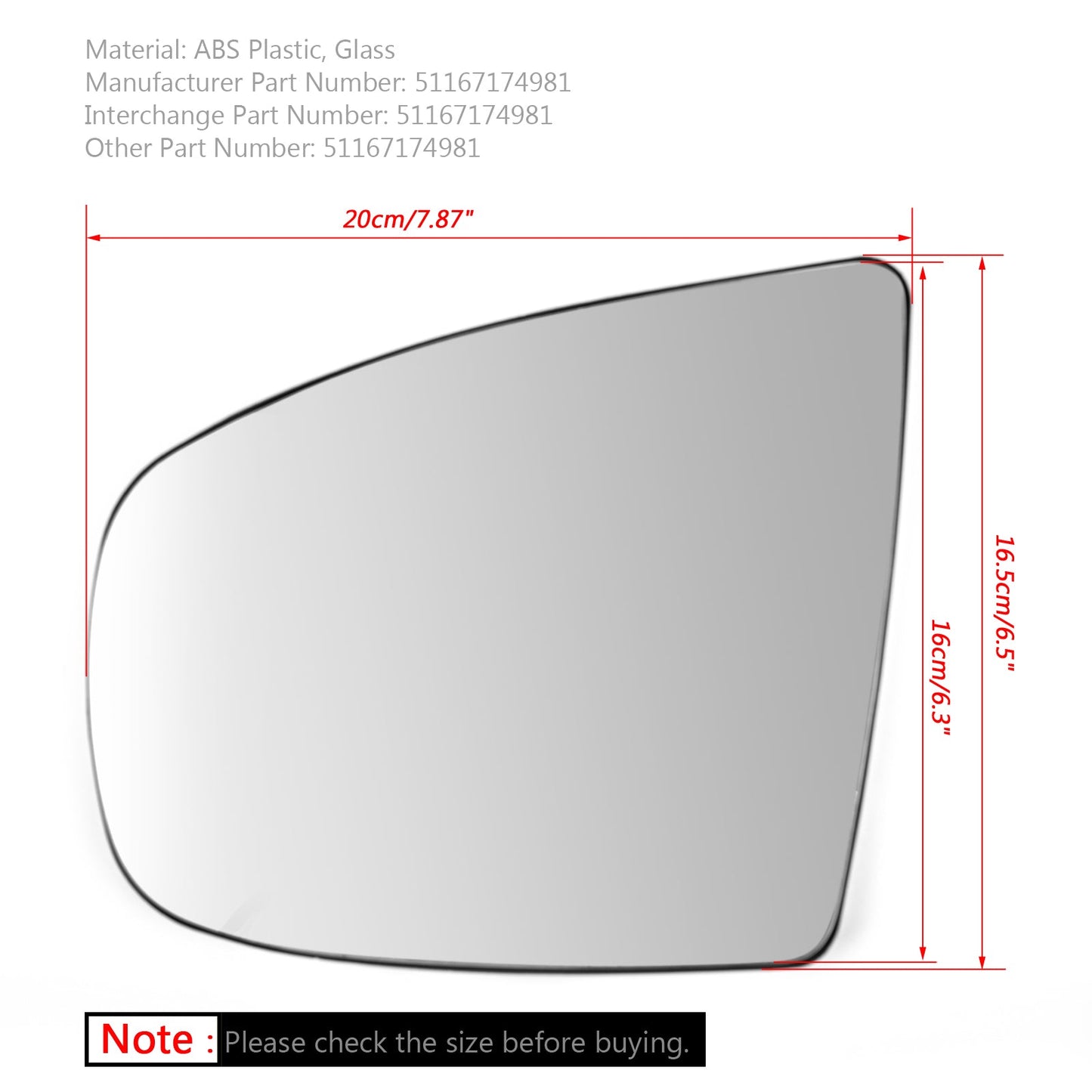 Coppia di specchietti retrovisori laterali riscaldati in vetro bianco per BMW X5 X6 E70 E71 E72 2008-2014 Generico