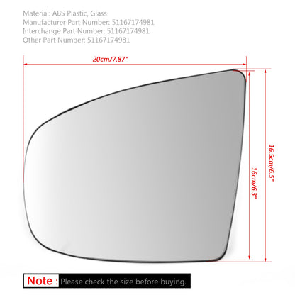 Specchietto retrovisore laterale sinistro riscaldato in vetro bianco per BMW X5 X6 E70 E71 E72 2008-2014 Generico