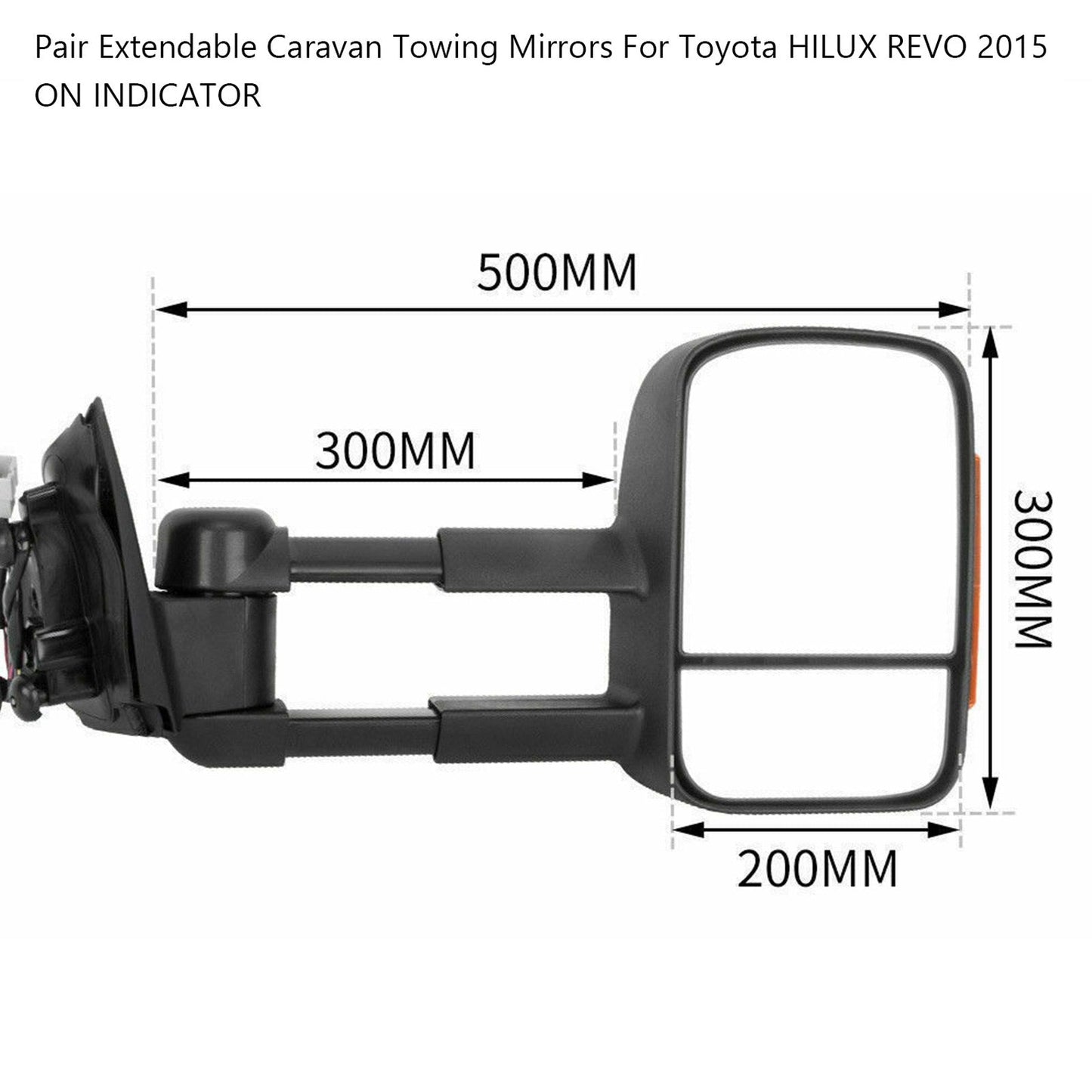 Coppia specchietti estensibili per traino roulotte per Toyota HILUX REVO 2015 SU INDICATORE Generico