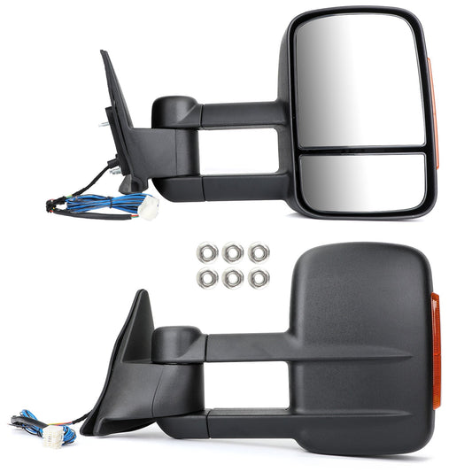 Black Electric Towing Caravan Mirrors For 100 Series Toyota Landcruiser 98-07