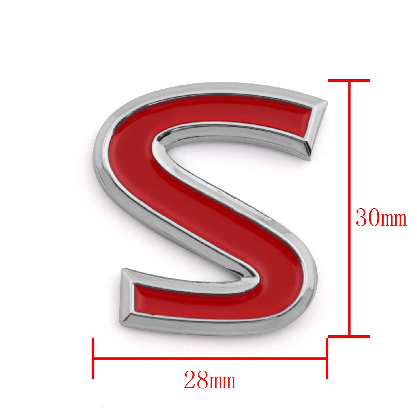 Decalcomania del distintivo dell&#39;emblema del portellone posteriore della lettera S rossa con finiture cromate per infiniti Q50 generico