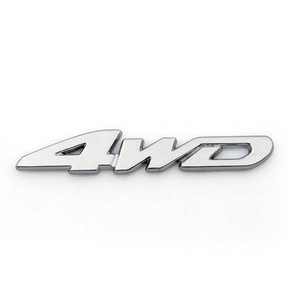 3D Car Emblem Badge Sticker Decal Metal 4WD Sliver For SUV 4X4